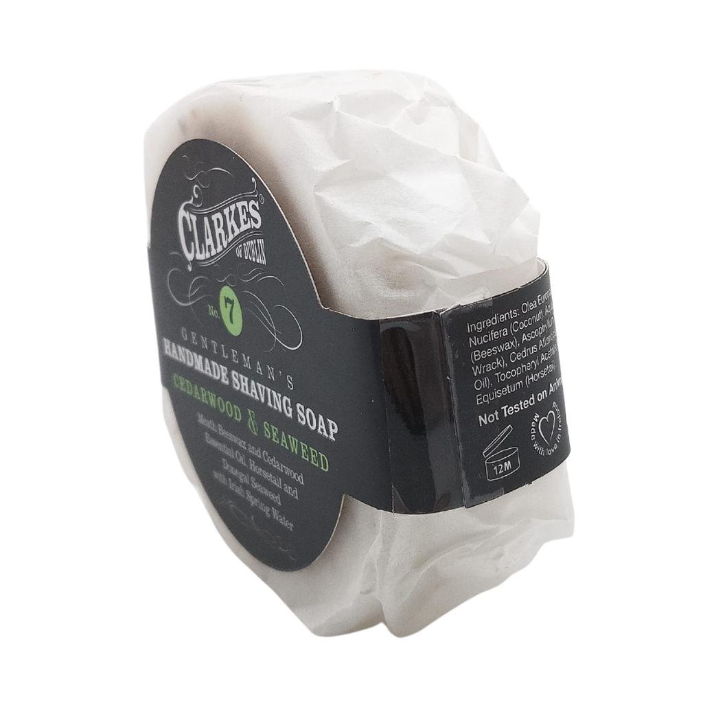 Clarkes Cedarwood and Seaweed Shaving Soap No. 7 by Clarkes of Dublin Artisan - Beauty and Wellness