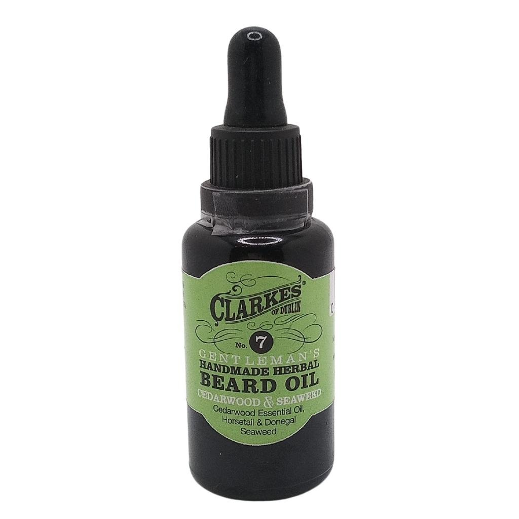 Clarkes Gentleman's Cedarwood & Seaweed Beard Oil No. 7 by Clarkes of Dublin Artisan - Beauty and Wellness
