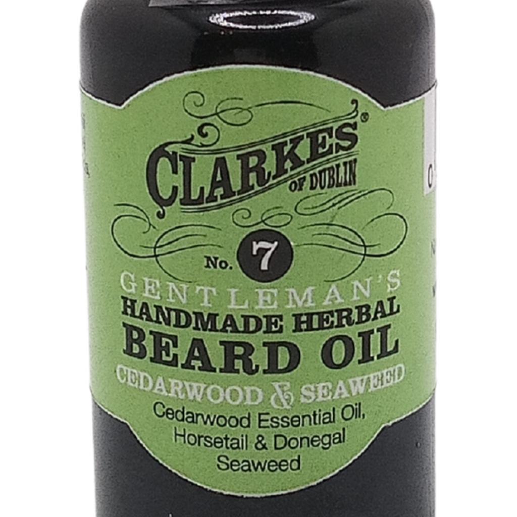 Clarkes Gentleman's Cedarwood & Seaweed Beard Oil No. 7 by Clarkes of Dublin Artisan - Beauty and Wellness