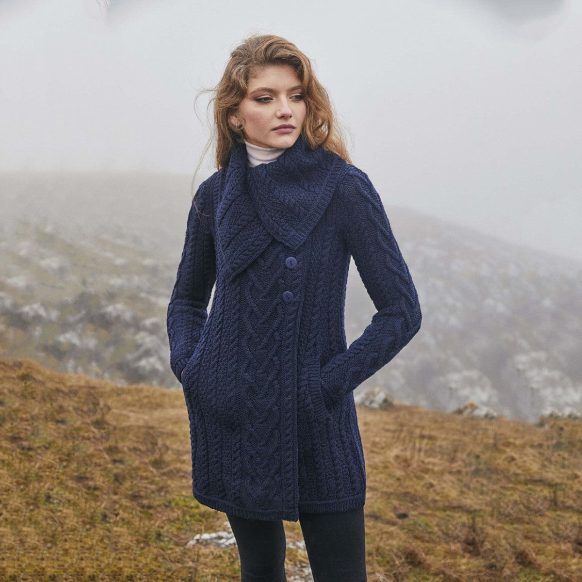 Classic Cable Coat - The Celtic Gift Store - 