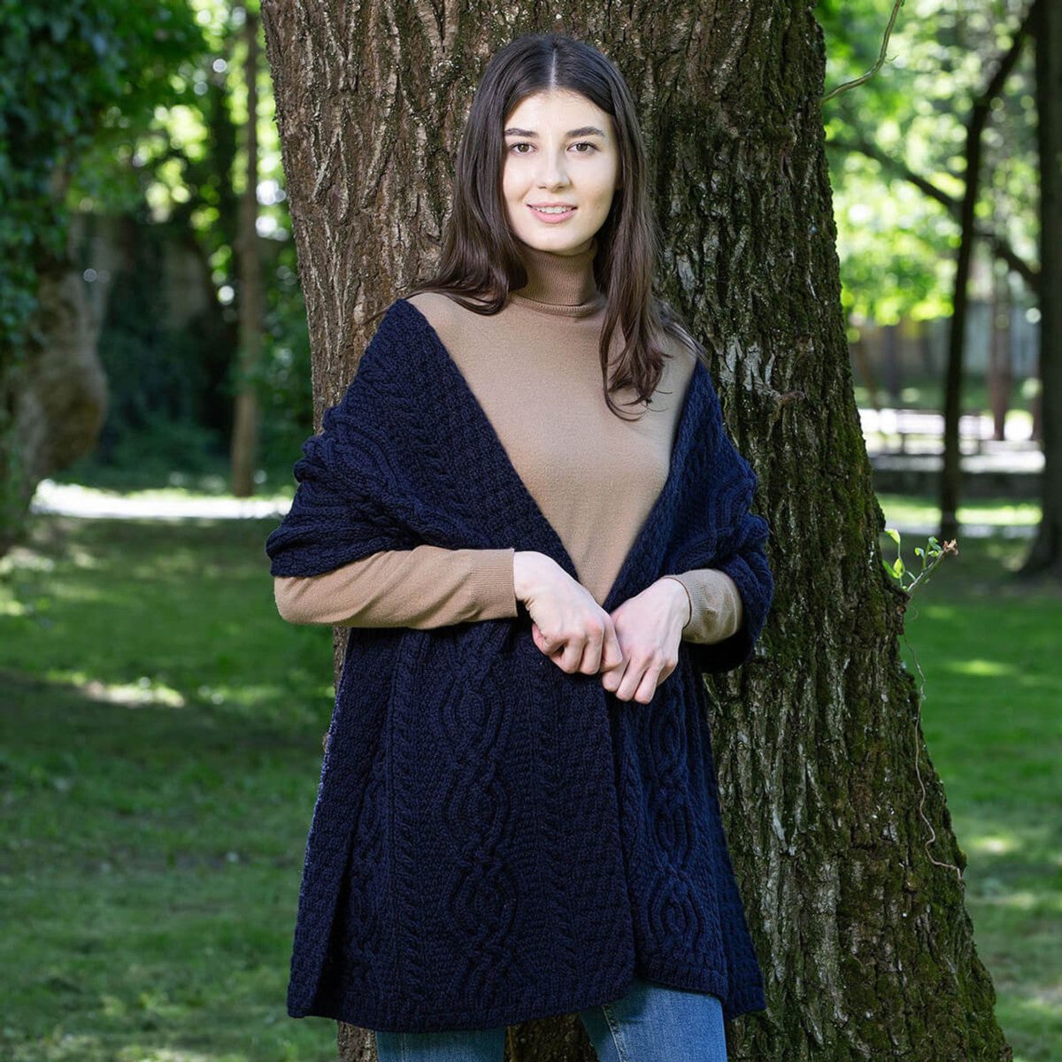 Classic Cable Wool Wrap - The Celtic Gift Store - 