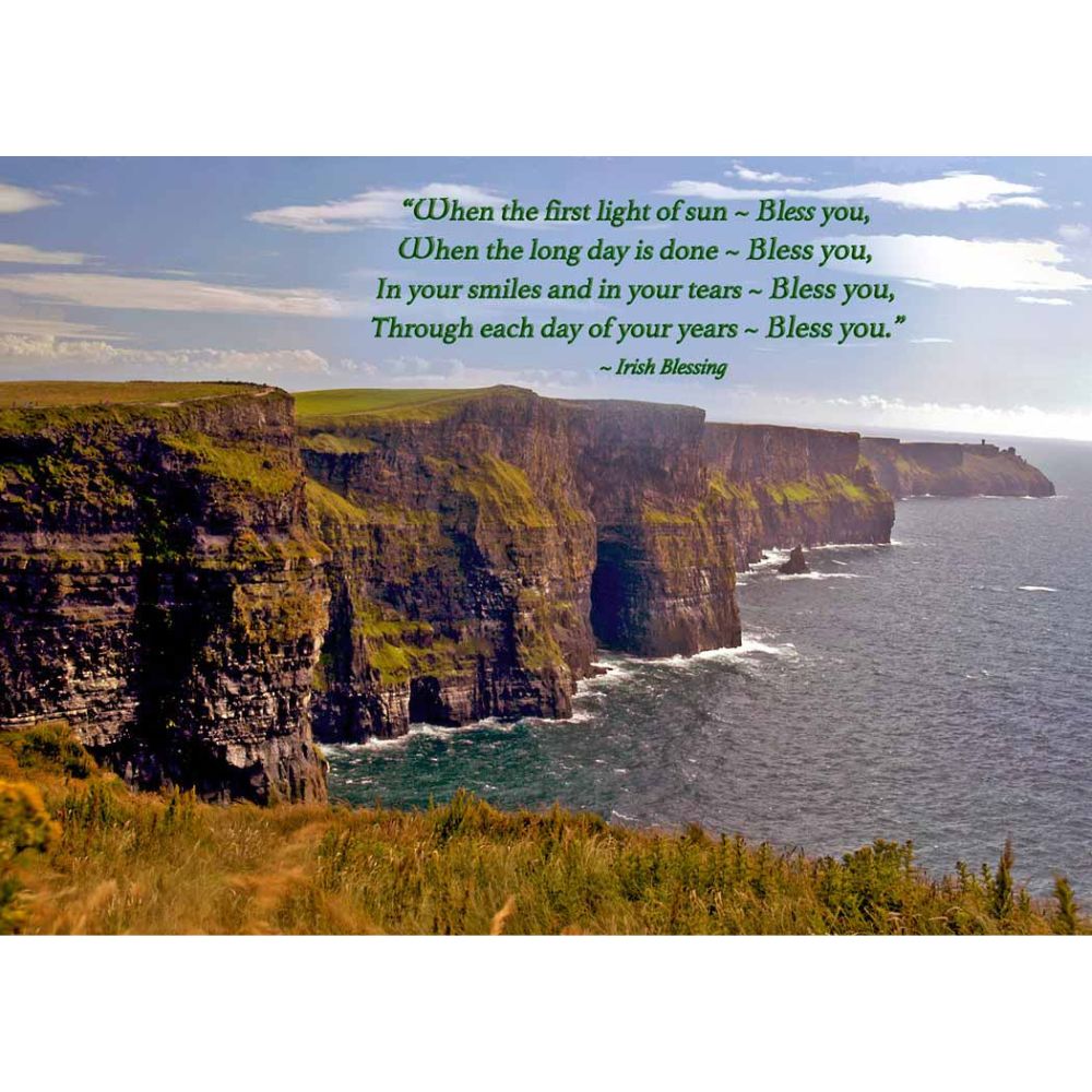 Cliffs of Moher Birthday Card - Irish Blessing