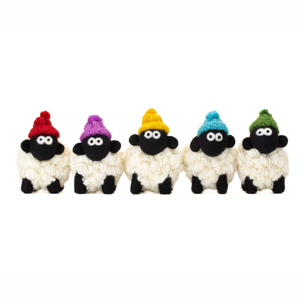 Collectible Knitted Sheep - Assorted Bobble Hats (Medium) - The Celtic Gift Store - Decor