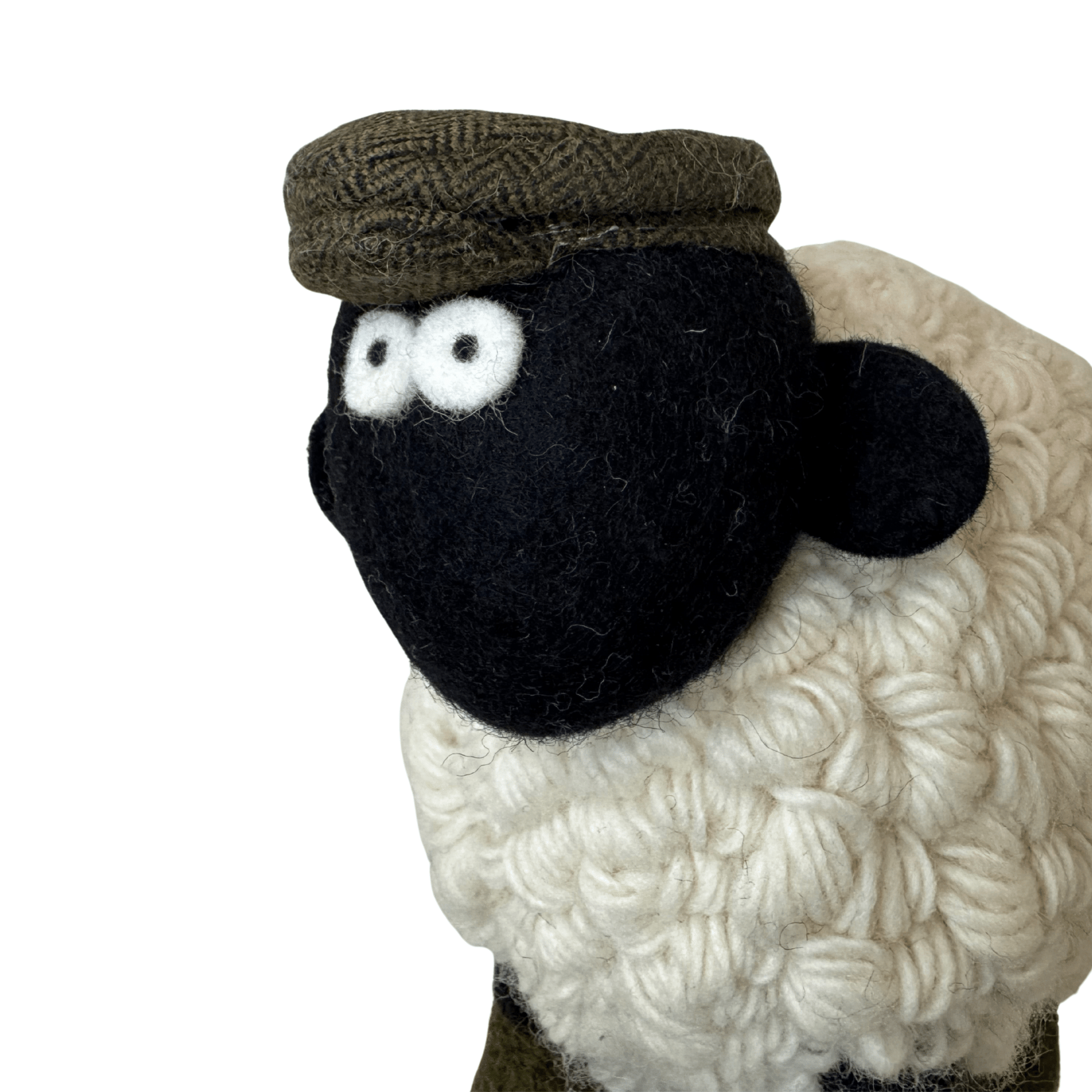 Collectible Knitted Sheep - Boots & Green Flat Cap (Extra Large) - The Celtic Gift Store - Decor
