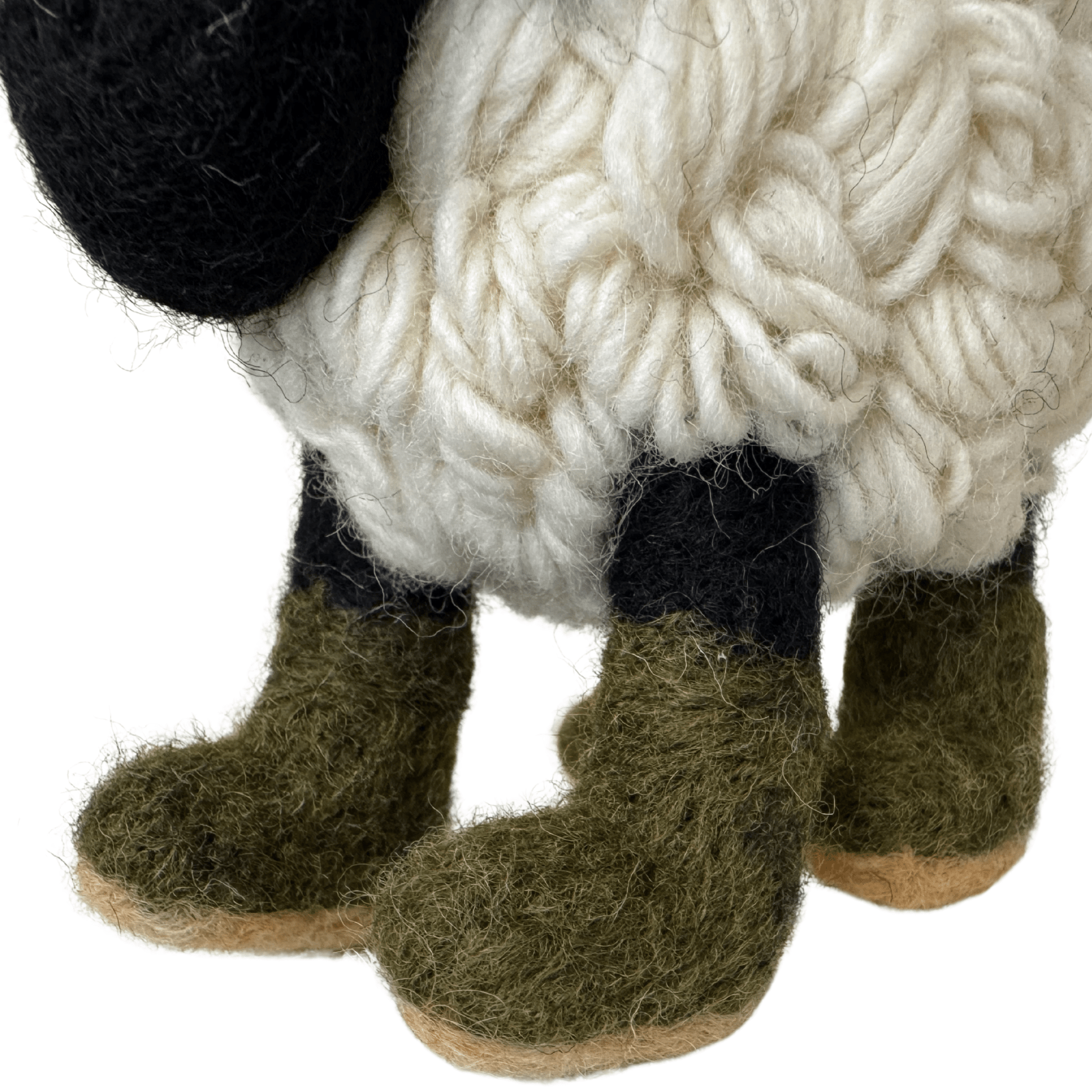 Collectible Knitted Sheep - Boots & Green Flat Cap (Medium) - The Celtic Gift Store - Decor