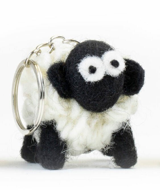 Collectible Knitted Sheep Keyring - Black Faced Mountain Sheep - The Celtic Gift Store - Keychains
