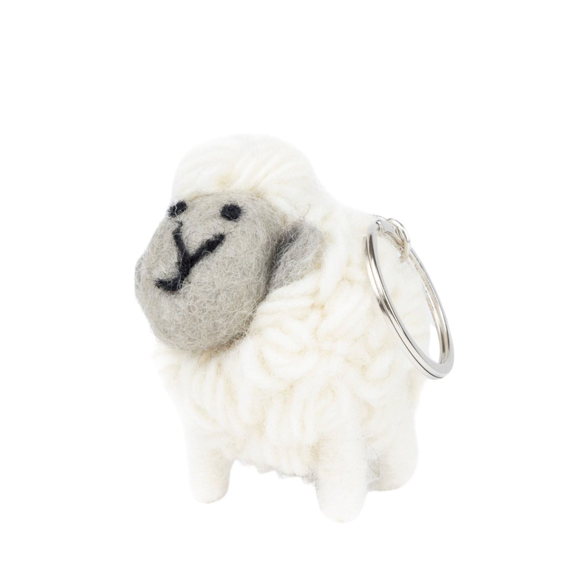 Collectible Knitted Sheep Keyring - Grey Face Sheep