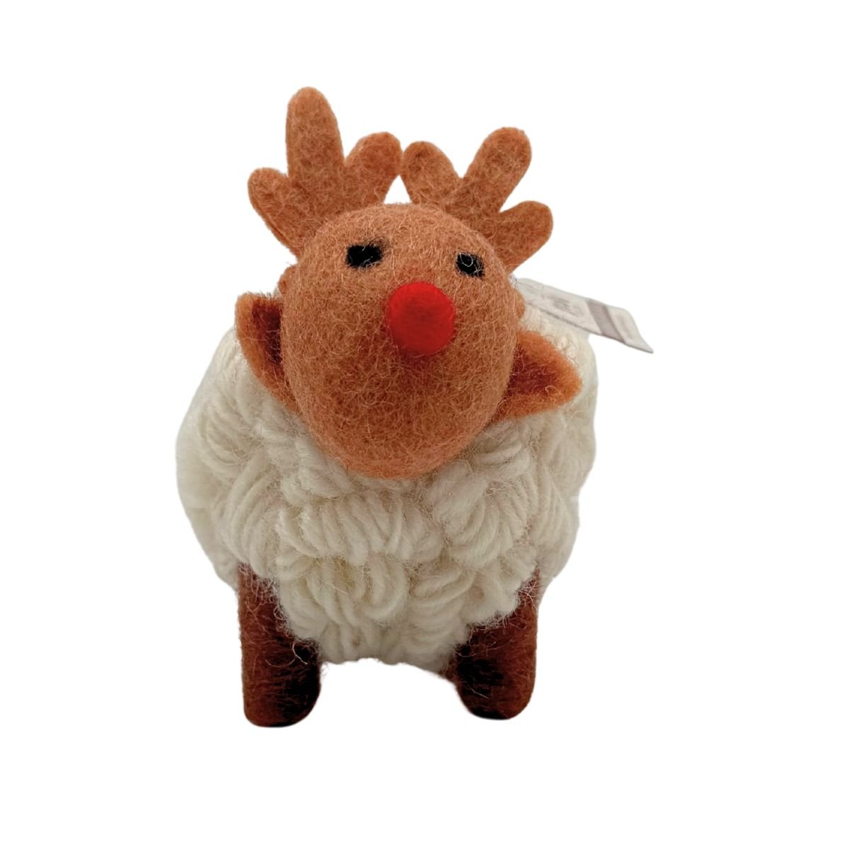 Collectible Knitted Sheep - Reindeer Sheep Ornament (Medium)