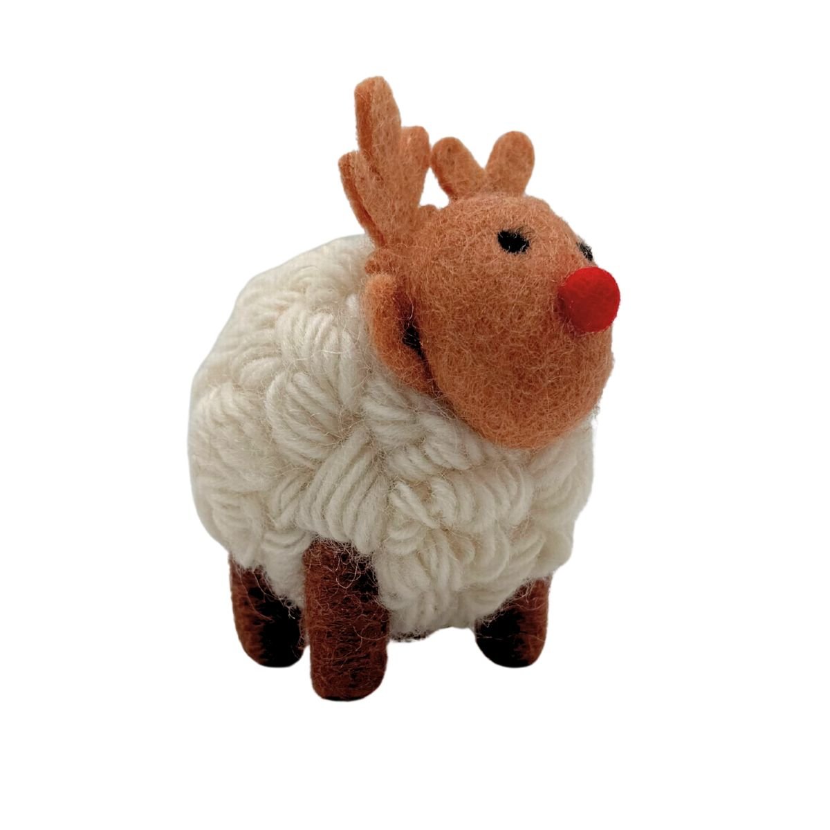 Collectible Knitted Sheep - Reindeer Sheep Ornament (Medium)