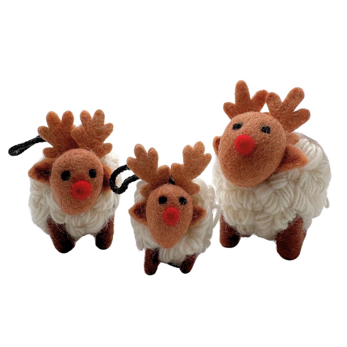 Collectible Knitted Sheep - Reindeer Sheep Ornament (Mini)