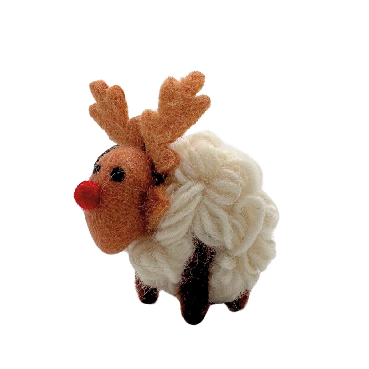 Collectible Knitted Sheep - Reindeer Sheep Ornament (Mini)