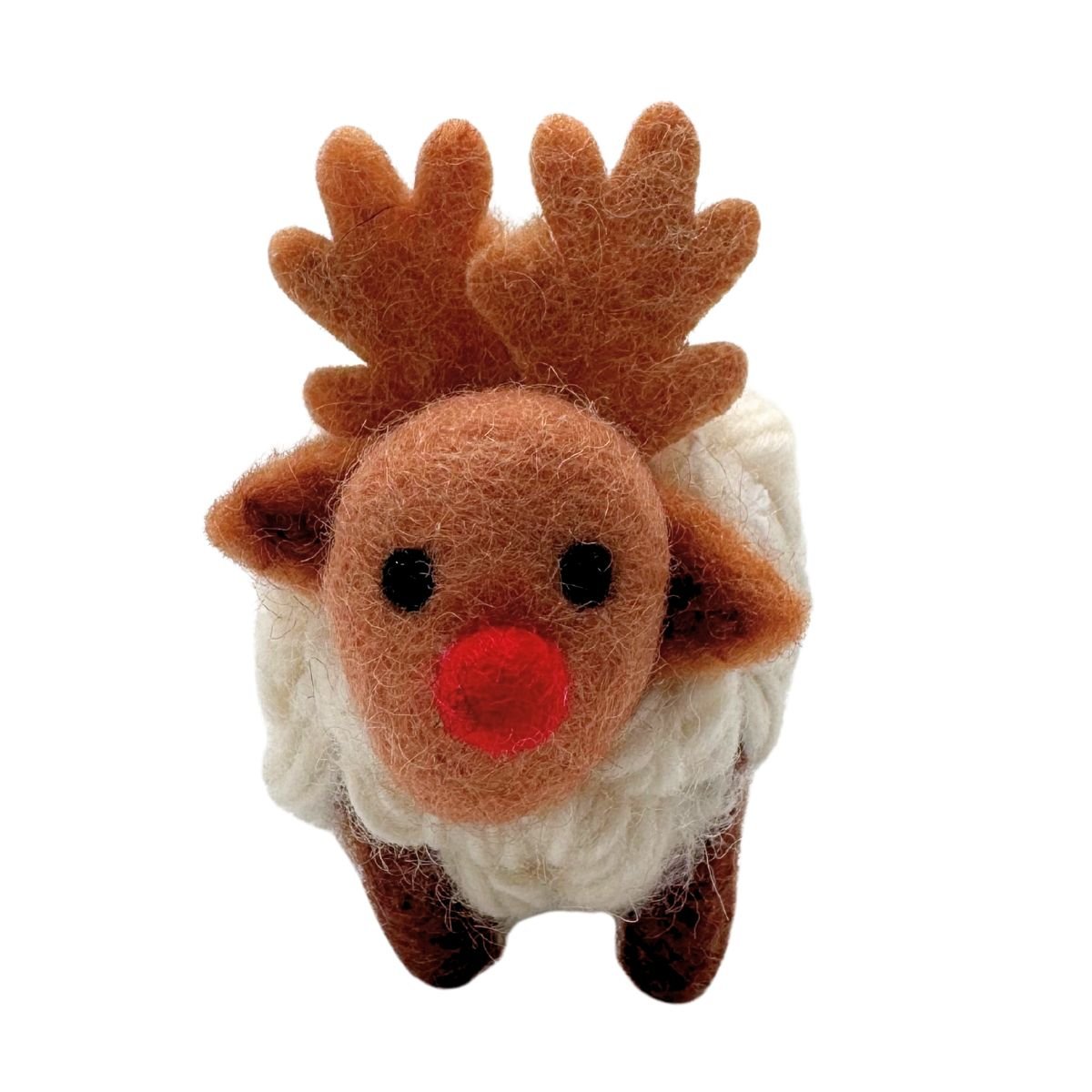 Collectible Knitted Sheep - Reindeer Sheep Ornament (Small)