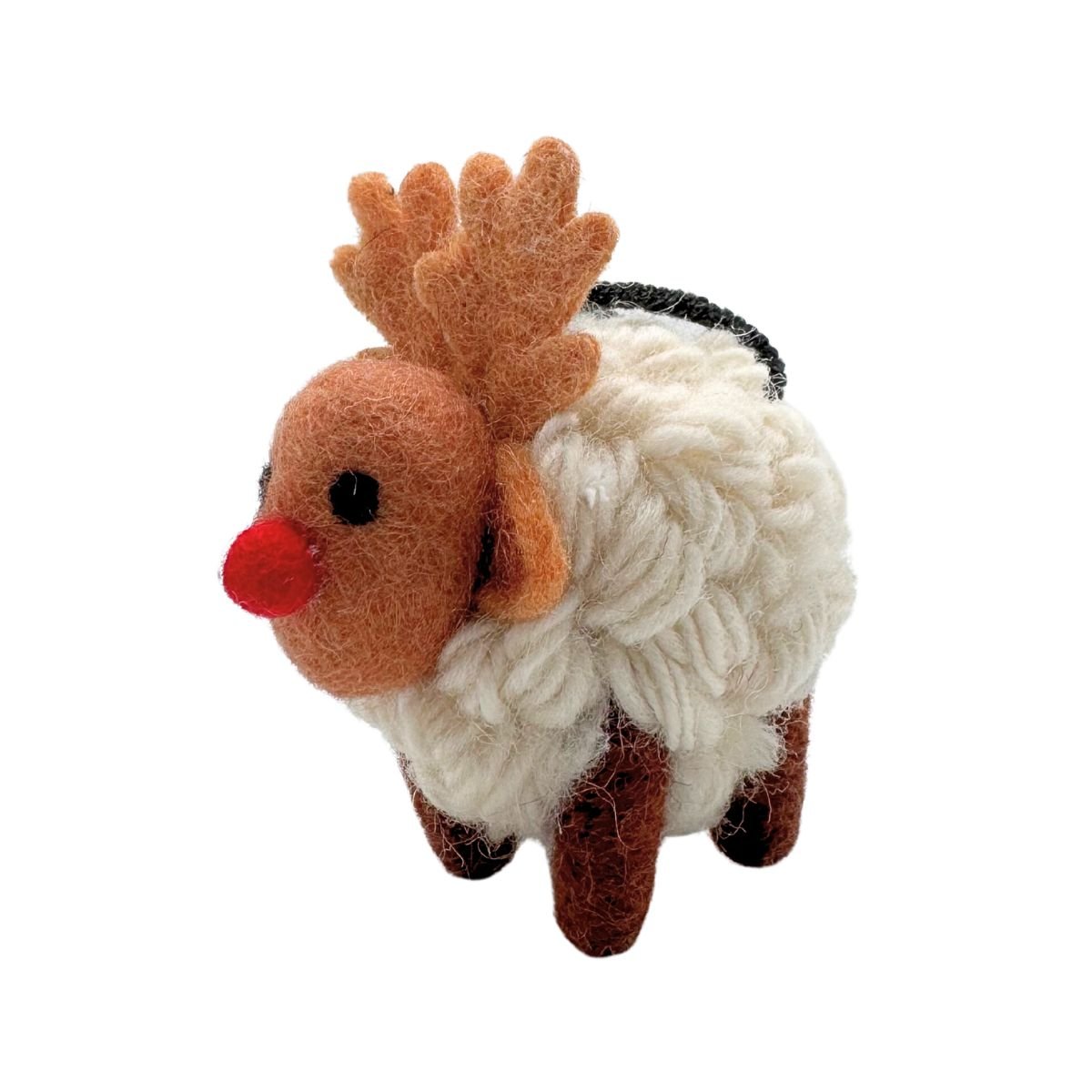 Collectible Knitted Sheep - Reindeer Sheep Ornament (Small)