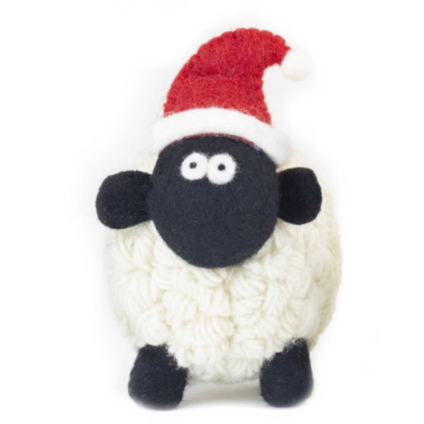 Collectible Knitted Sheep - Santa Hat (Large) - The Celtic Gift Store - Decor