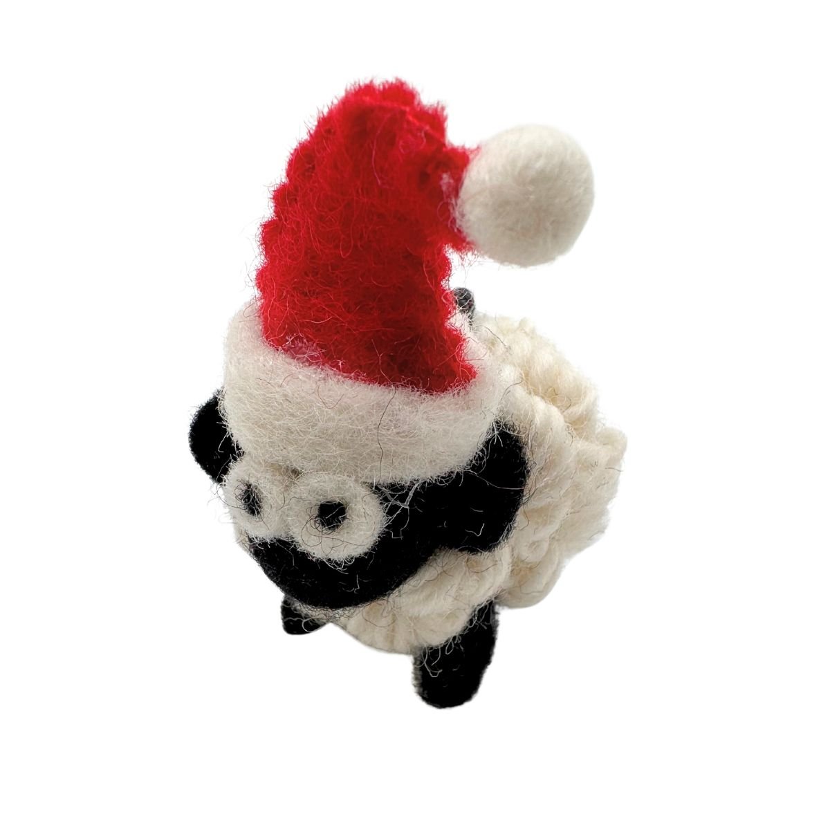 Collectible Knitted Sheep - Santa Hat Ornament (Mini)