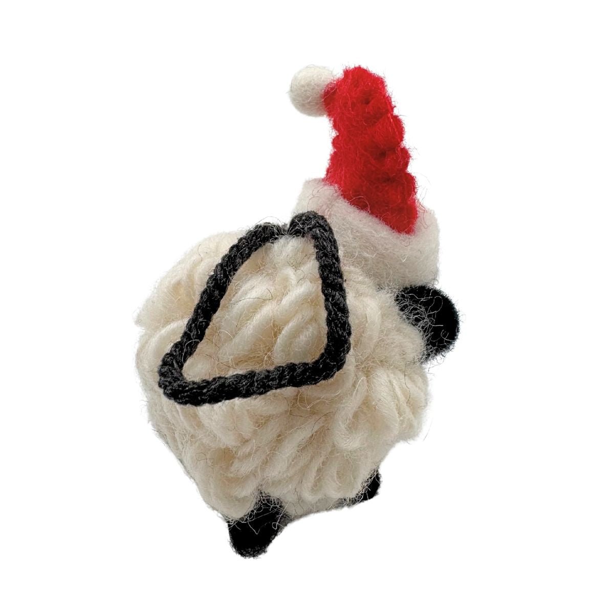 Collectible Knitted Sheep - Santa Hat Ornament (Mini)