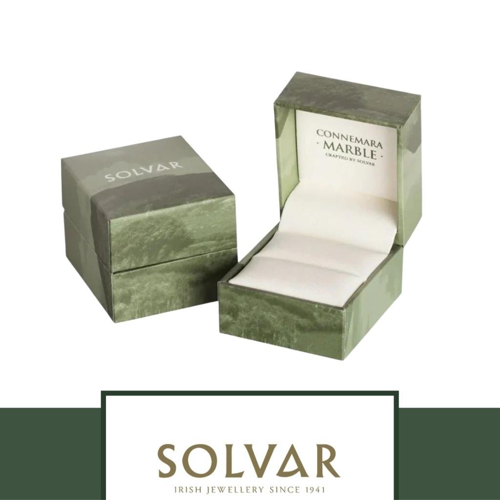 Connemara Marble and Marcasite Round Shamrock Ring
