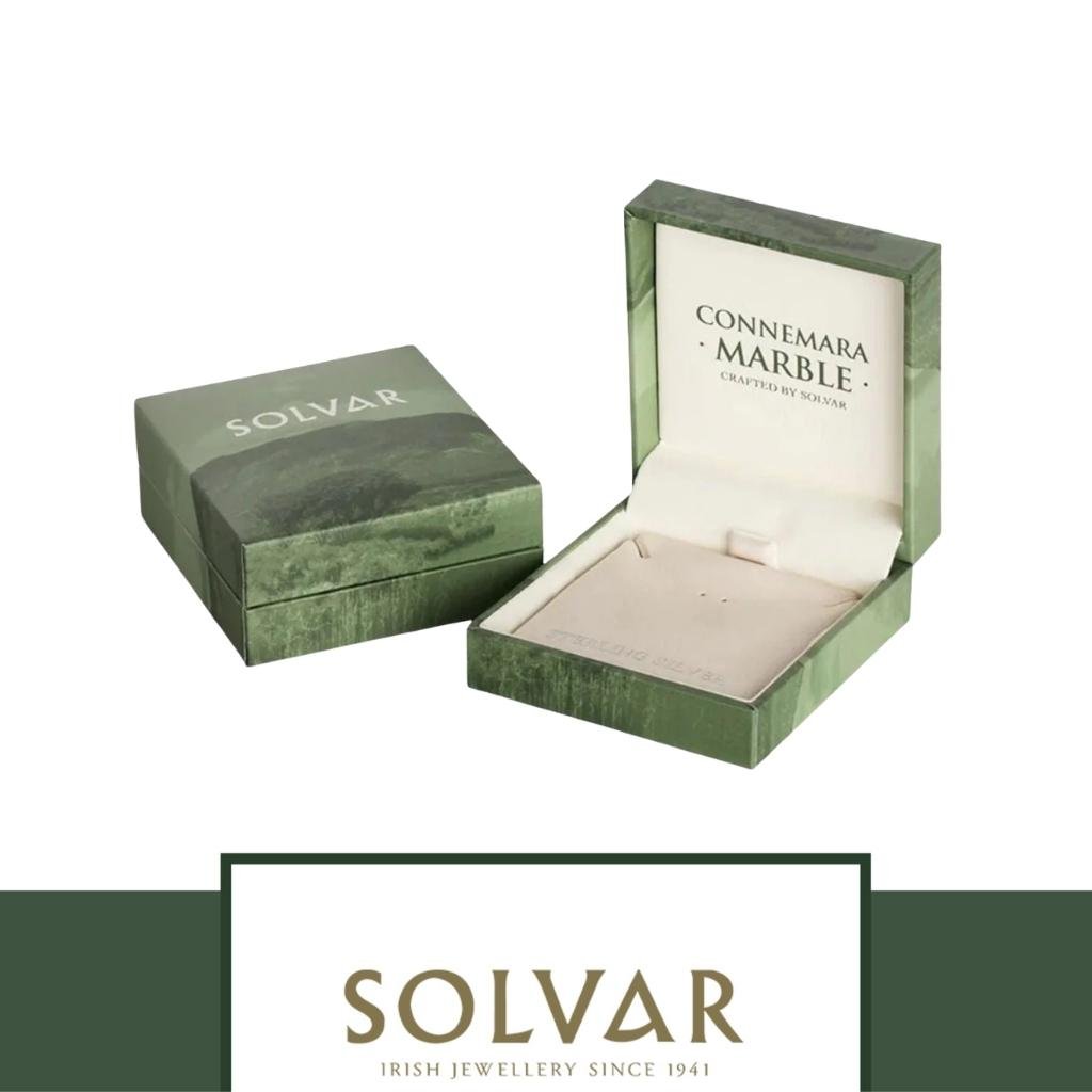 Connemara Marble and Marcasite Sterling Silver Claddagh Drop Earrings