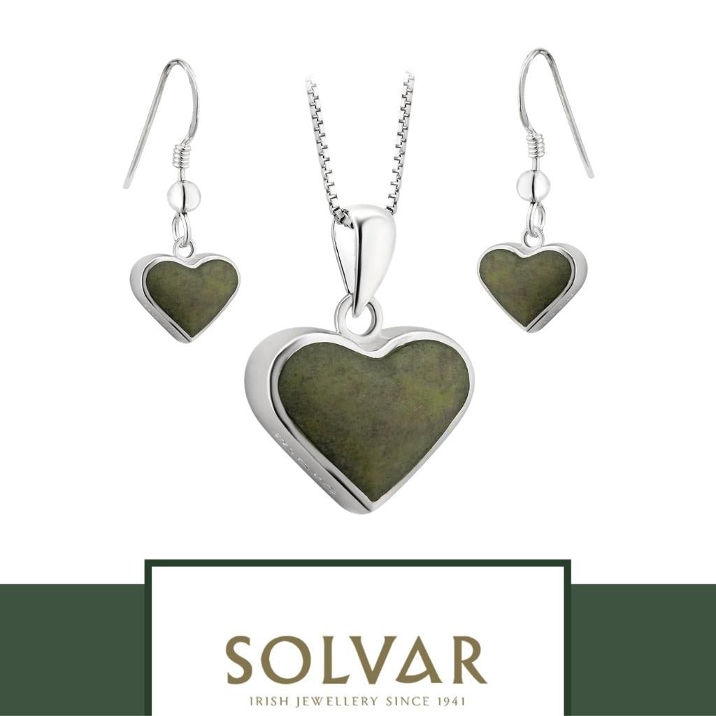 Connemara Marble and Sterling Silver Heart Necklace
