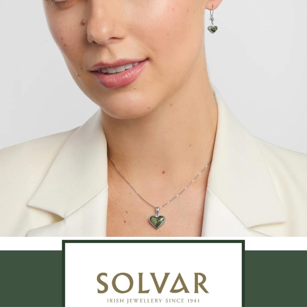 Connemara Marble and Sterling Silver Heart Necklace