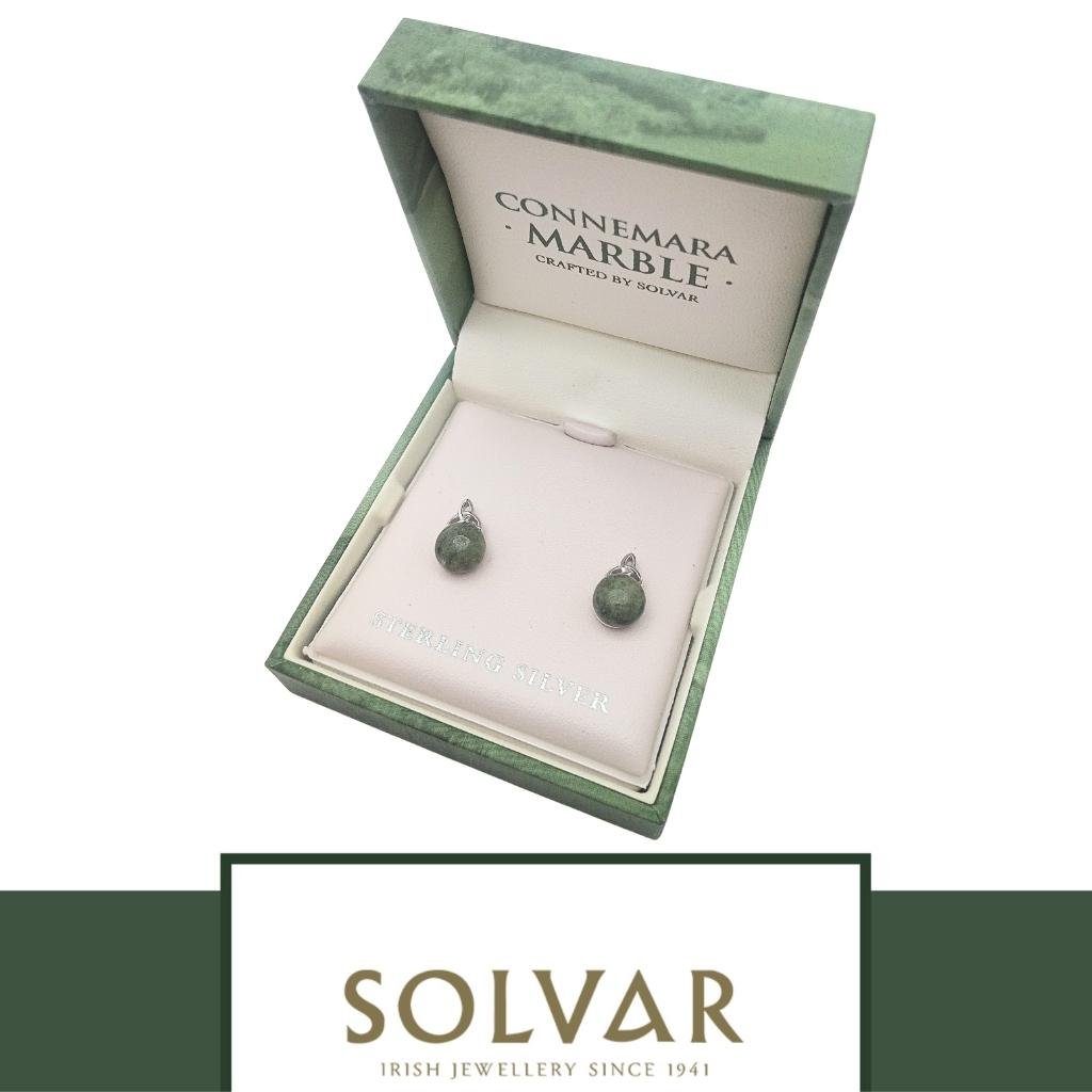 Connemara Marble and Sterling Silver Trinity Knot Stud Earrings