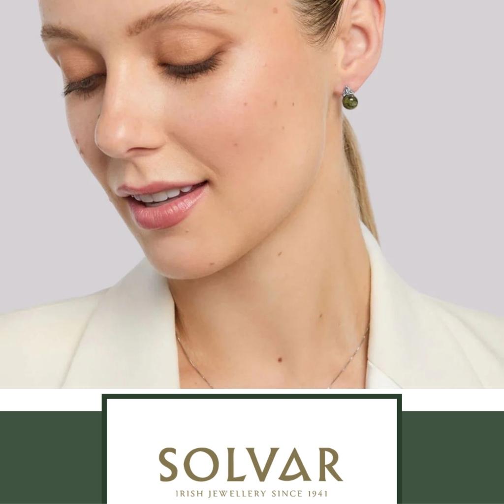 Connemara Marble and Sterling Silver Trinity Knot Stud Earrings
