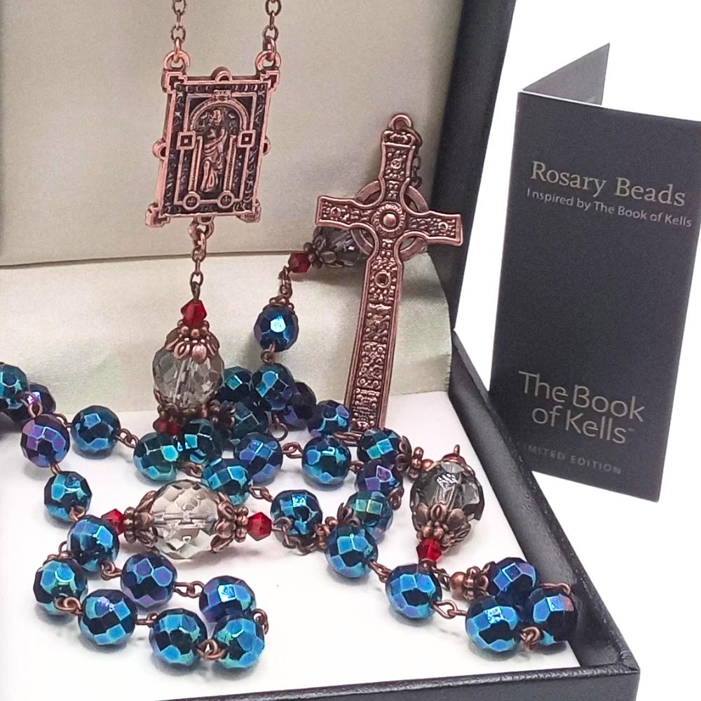 Connemara Marble Book Of Kells Purple Rosary