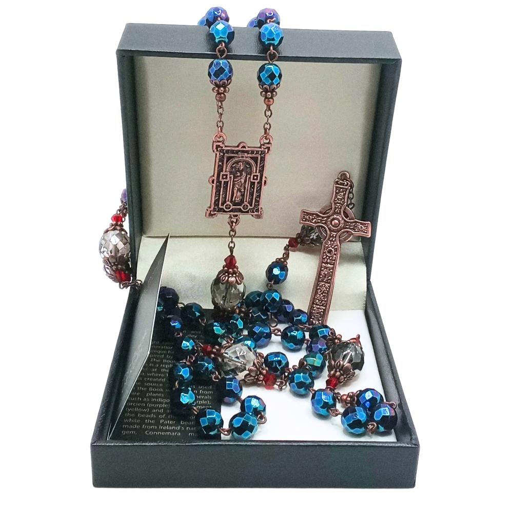 Connemara Marble Book Of Kells Purple Rosary