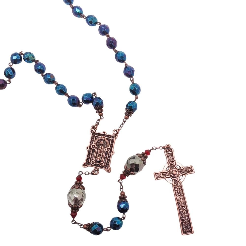 Connemara Marble Book Of Kells Purple Rosary