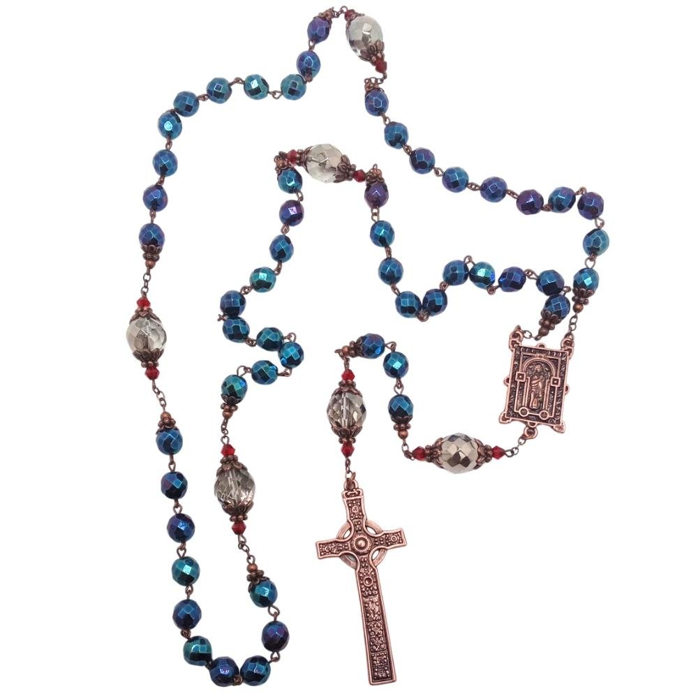 Connemara Marble Book Of Kells Purple Rosary