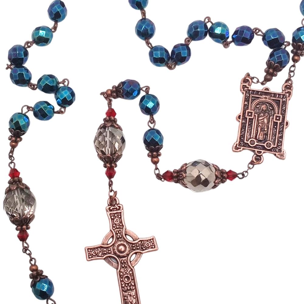 Connemara Marble Book Of Kells Purple Rosary
