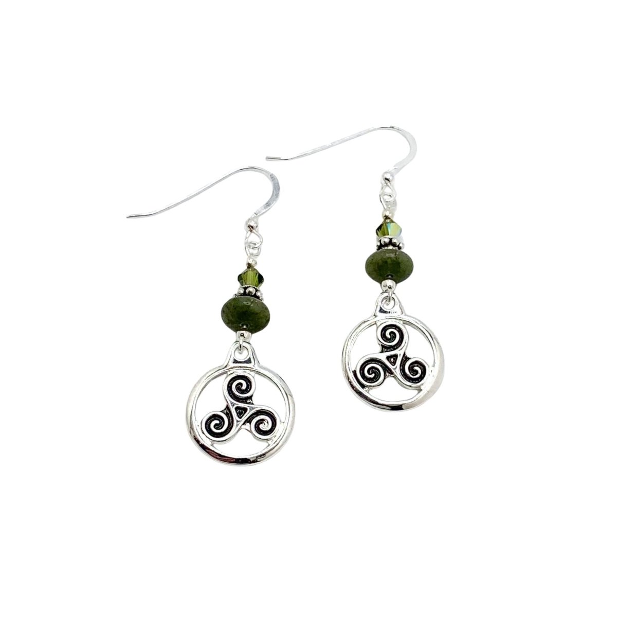 Connemara Marble Triskele Earrings - The Celtic Gift Store - Jewelry