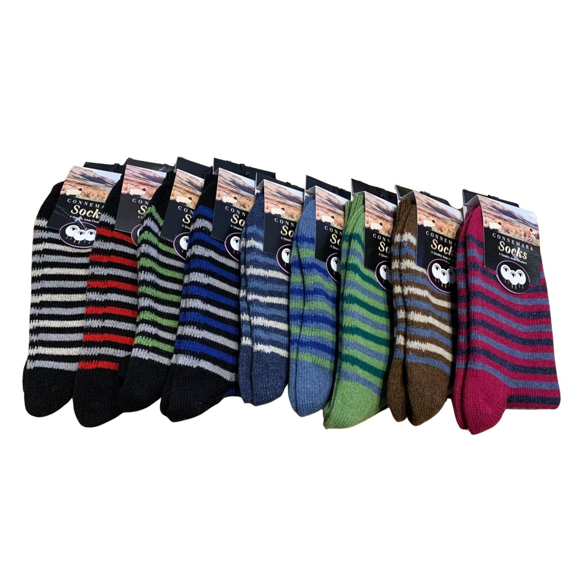 Connemara Stripe Merino Socks - The Celtic Gift Store - Socks