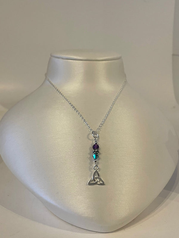 Cruthú Amethyst Trinity Knot Necklace - The Celtic Gift Store - Necklaces