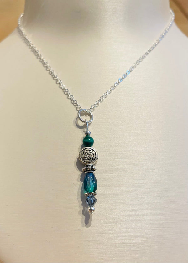 Cruthú Ocean Vortex Malachite Celtic Knot Necklace - The Celtic Gift Store - Necklaces