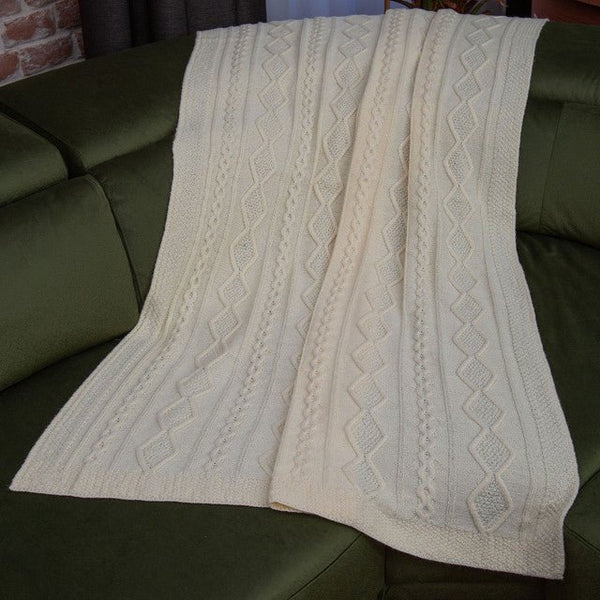 Diamond Cable Throw - The Celtic Gift Store - 