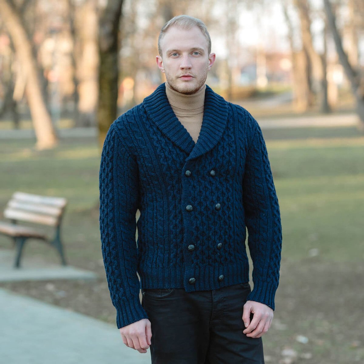 Double Breasted Shawl Cardigan - The Celtic Gift Store - 