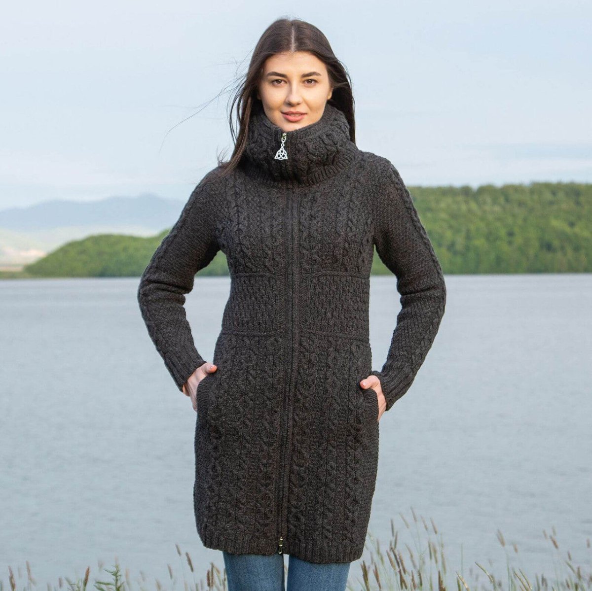 Double Collar Zip Cardigan