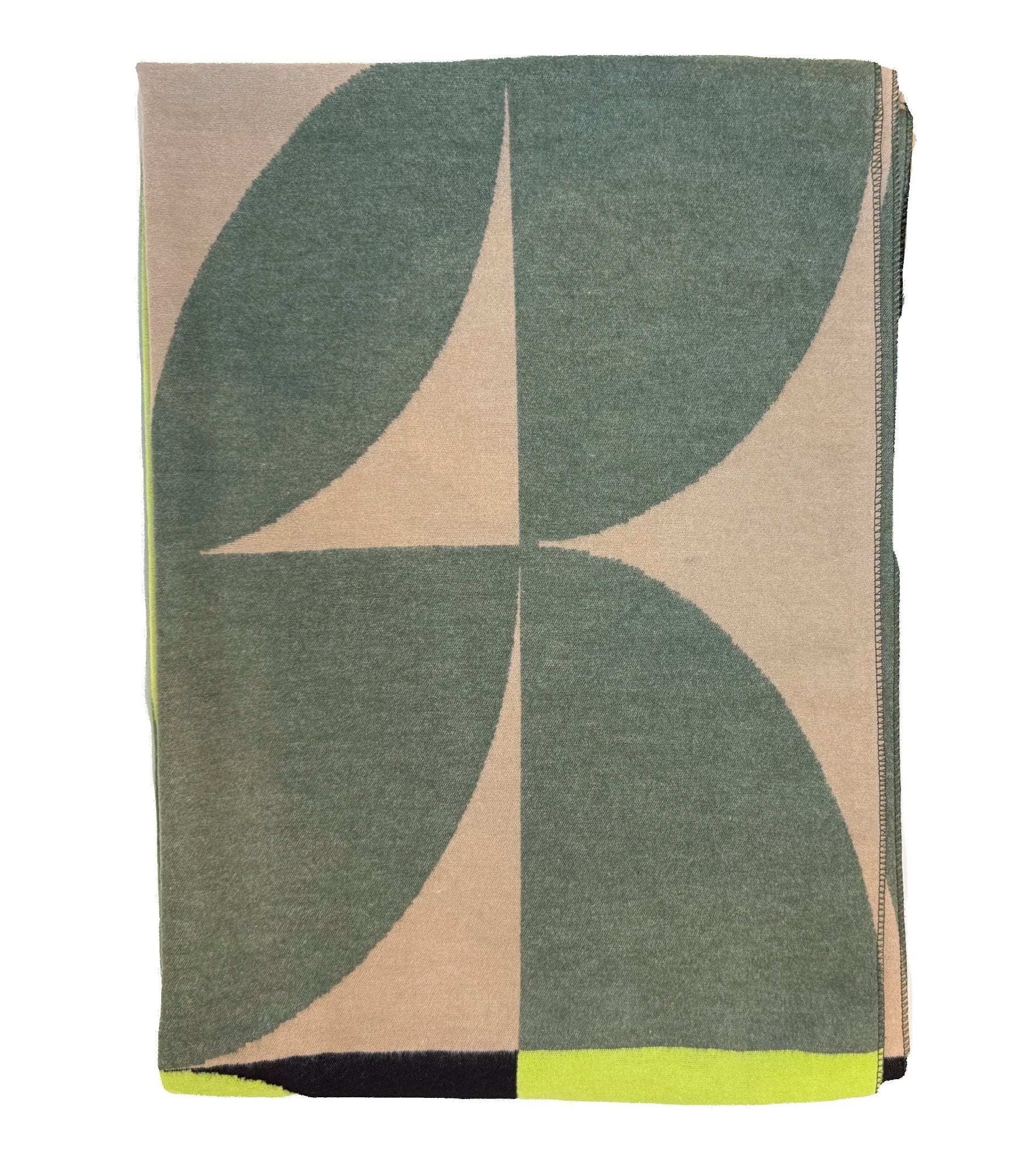 Double Sided Cubic Shamrock Scarf - Green/Black/Cream - The Celtic Gift Store - Scarves & Shawls