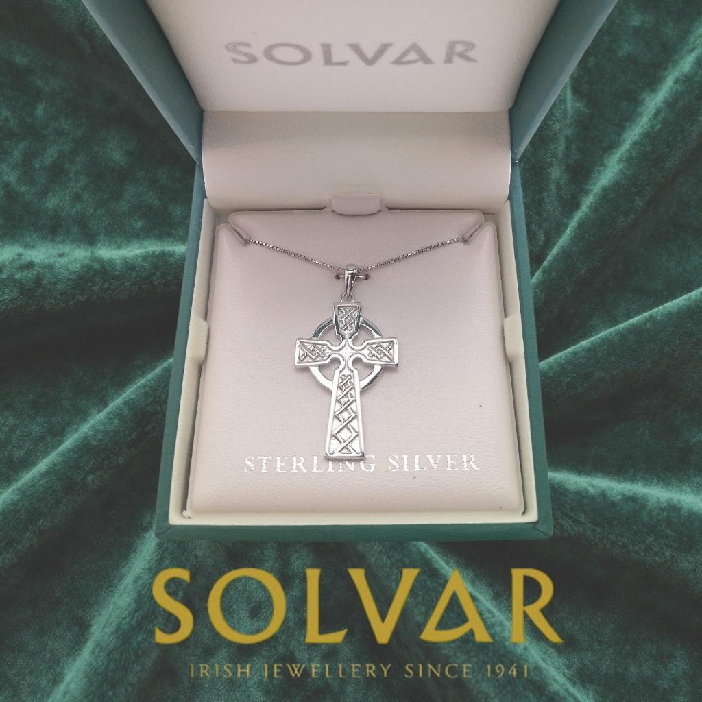 Double Sided Sterling Silver Celtic Cross Necklace