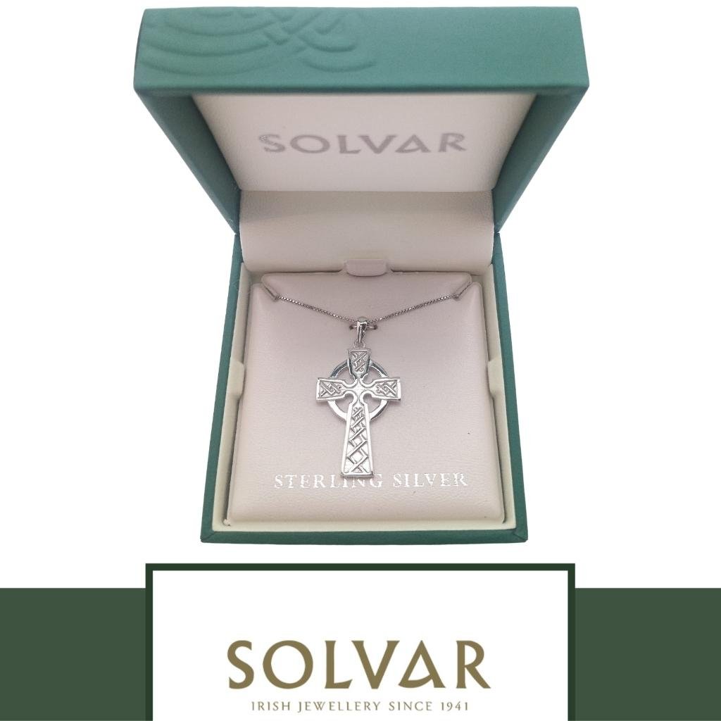 Double Sided Sterling Silver Celtic Cross Necklace