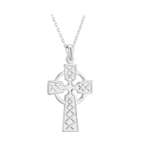 Double Sided Sterling Silver Celtic Cross Necklace - The Celtic Gift Store - Necklaces