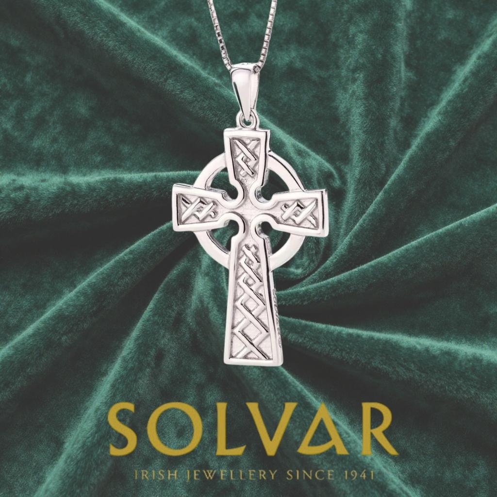 Double Sided Sterling Silver Celtic Cross Necklace