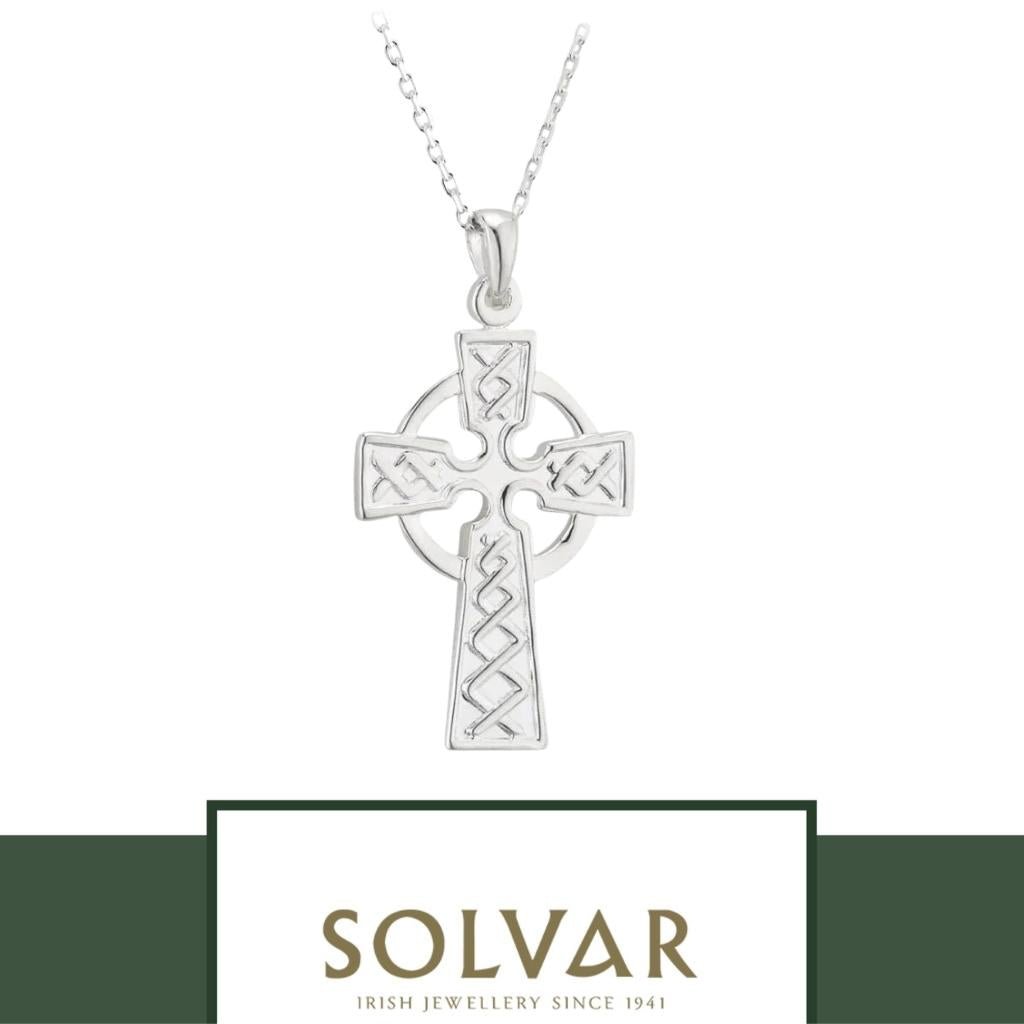 Double Sided Sterling Silver Celtic Cross Necklace