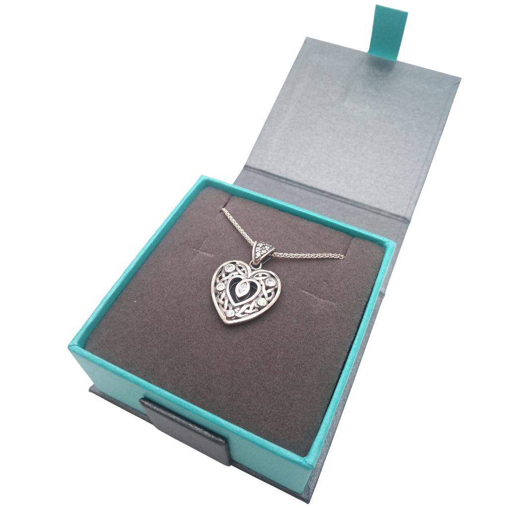 Double Sided Sterling Silver Celtic Heart Pendant- Small