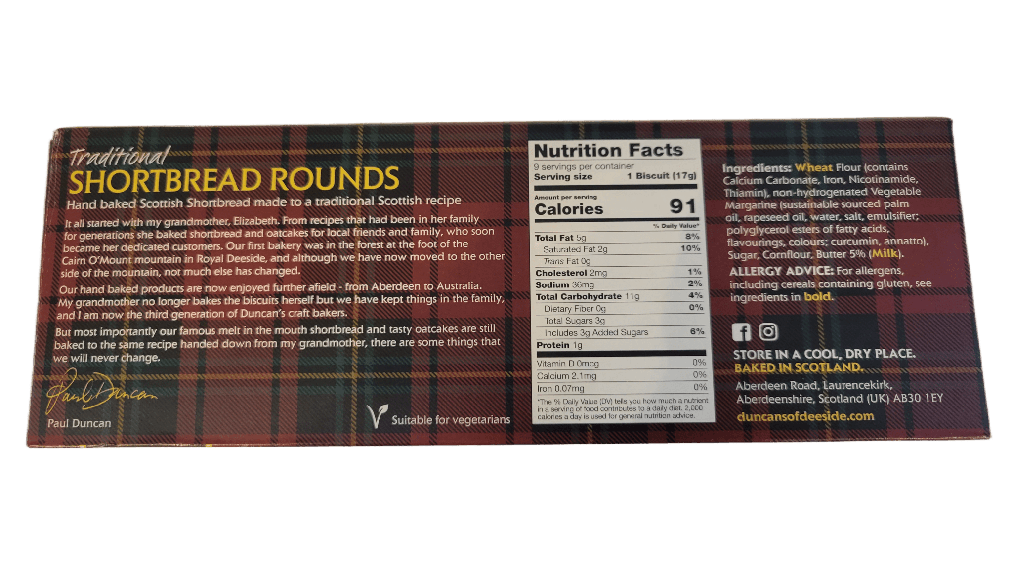 Duncan's Highland Shortbread Rounds - 150g - The Celtic Gift Store - Food