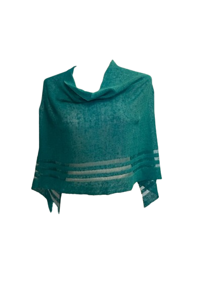 Irish Linen Poncho - Electric