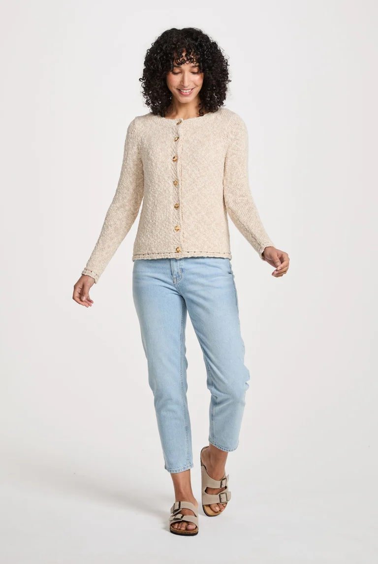 Epona Cotton/Linen Cardigan - Warm Oat - The Celtic Gift Store - Cardigan