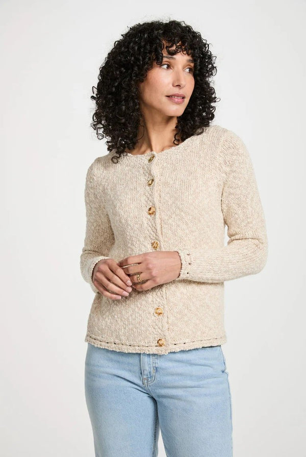 Epona Cotton/Linen Cardigan - Warm Oat - The Celtic Gift Store - Cardigan