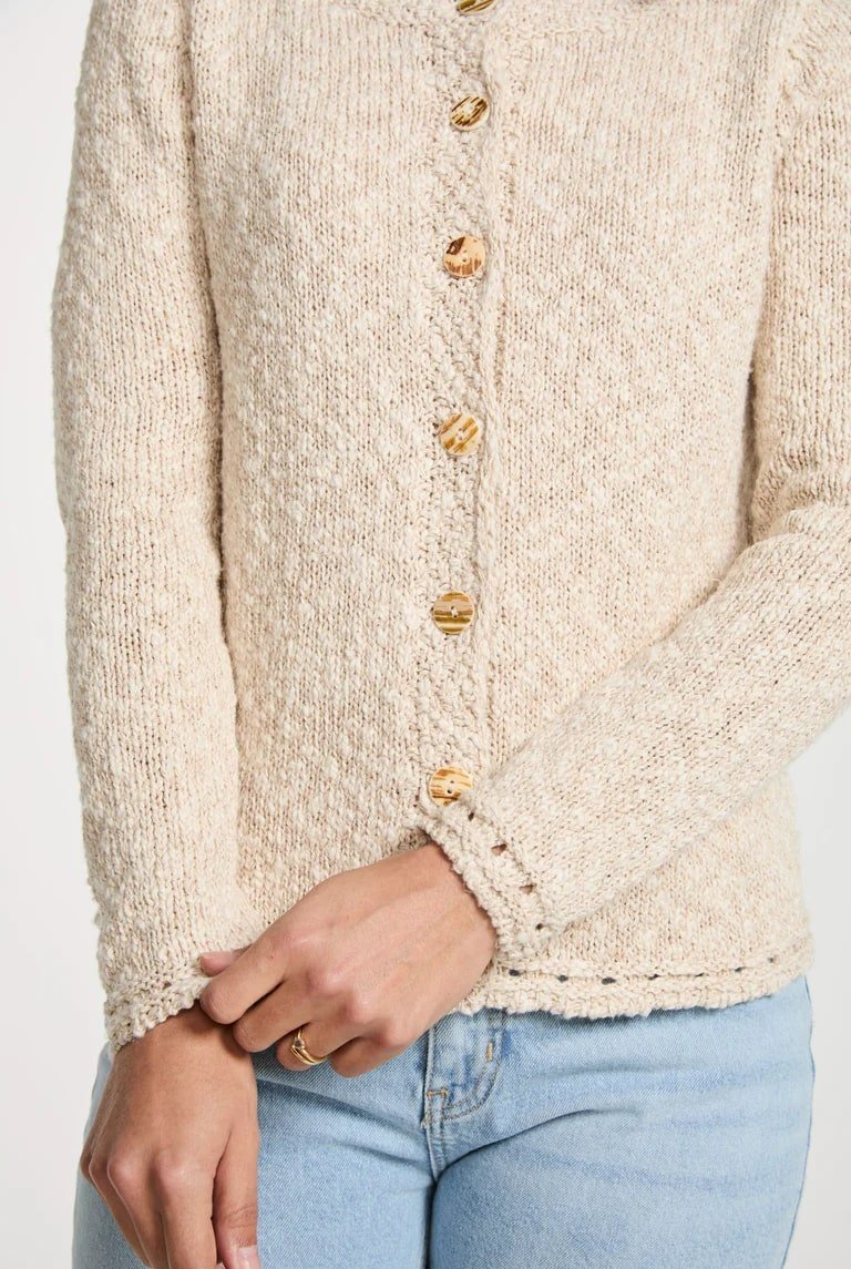 Epona Cotton/Linen Cardigan - Warm Oat - The Celtic Gift Store - Cardigan